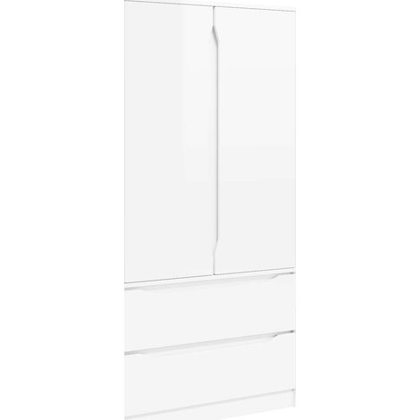 Maison Exclusive - Kleiderschrank Hochglanz Weiß 79,5 x 49 x 156 (1/5)