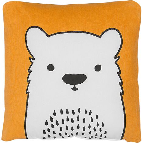 Cojín para niños almohada oso de tela naranja con relleno infantil suave Waranasi (1/5)