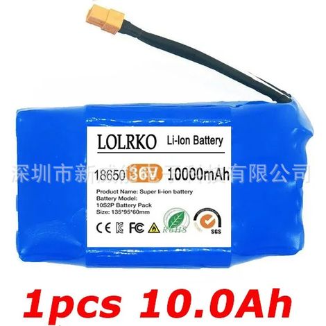 36V 10AH 10-series 2-parallel lithium battery pack for scooter, 1865 0 power battery (1/4)