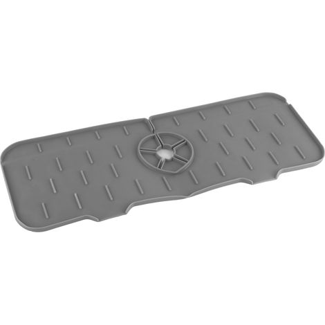 Wiederverwendbare Silikon-Wasserhahnmatte, Wasserauffangschale, Abtropfschale für Küchen- oder Badezimmerspülen, grau (1/5)