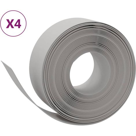 Bordures de jardin 4 pcs gris 10 m 20 cm polyéthylène CFW999182 (1/5)