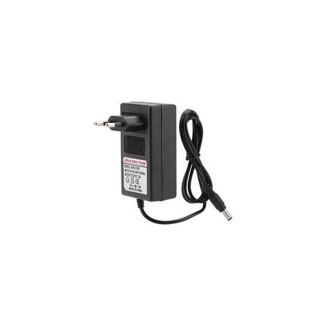 Adaptateur secteur universel 21 V / 2 A pour batteries lithium-ion – Charge rapide avec indicateur LED, entrée 100–240 V 50/60 Hz