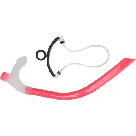 Tuba de natation en silicone à faible résistance avec support de tête réglable pour la plongée en apnée (rose)