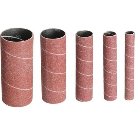 Lot de 5 manchons ponçage abrasifs oscillants pour ponceuses à broche. grain 80/150/240. longueur 115 mm. outils 3/19/26/38/51 mm - (1/4)