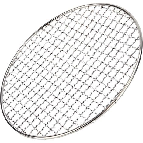 Grille ronde pour barbecue camping, acier inoxydable treillis croisé antiadhésif