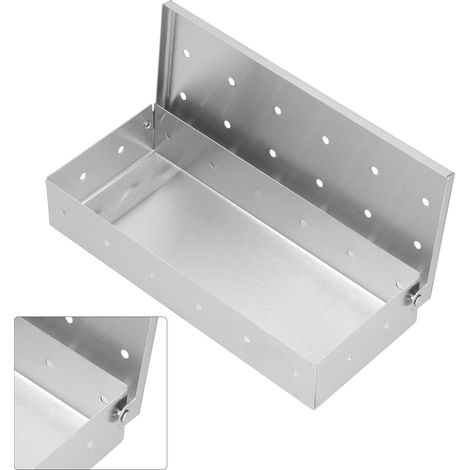 Boîte à fumoir pour barbecue en acier inoxydable, boîte à gril à copeaux de bois, boîte à bacon pour une utilisation intérieure et extérieure (1/5)