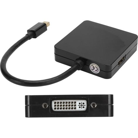 Adaptateur Mini DP vers DP DVI HDMI 1080P - Câble Convertisseur 3 en 1 Haute Définition pour PC TV Noir (1/5)