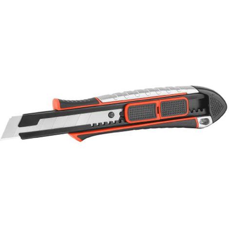 Cutter "UNIKO 2 IN 1" autobloccante con impugnatura in abs con lama in acciaio speciale SK5 -lama 9 mm - Corpo lega di zinco (1/2)
