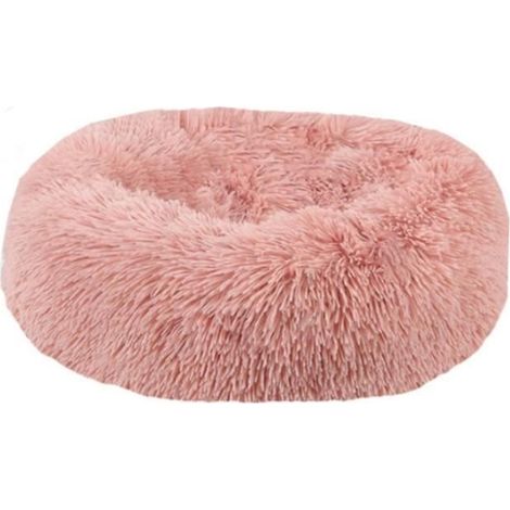 60 cm Hunde-/Katzenbettkorb, rundes, warmes Winter-Plüsch-Haustierbett (Rosa) (1/3)