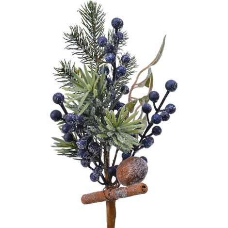 Ramo decorativo con Bacche Innevate per composizioni floreali da 31 cm