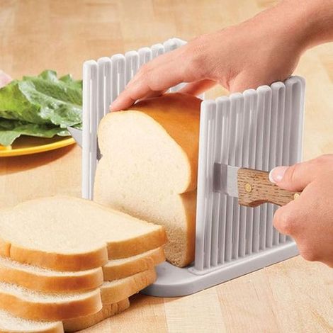Trancheuse à pain - Outil pour trancher le pain - Trancheuse à pain manuelle - Outil de coupe - Accessoires de cuisine et de pâtisserie - Convient pour le pain, les gâteaux et les toasts - WitWit (1/5)