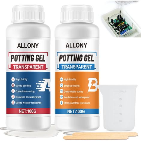 Gel isolant électrique, scellant imperméable transparent, colle d'encapsulage électrique pour boîtes de dérivation/cartes électroniques/appareils ménagers (1/5)