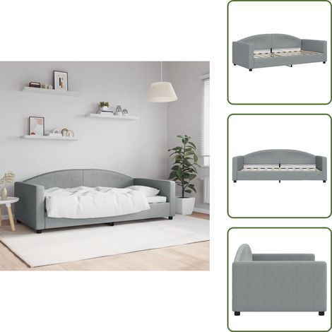 vidaXL Lit de repos sans matelas gris clair 90x190 cm tissu (1/5)