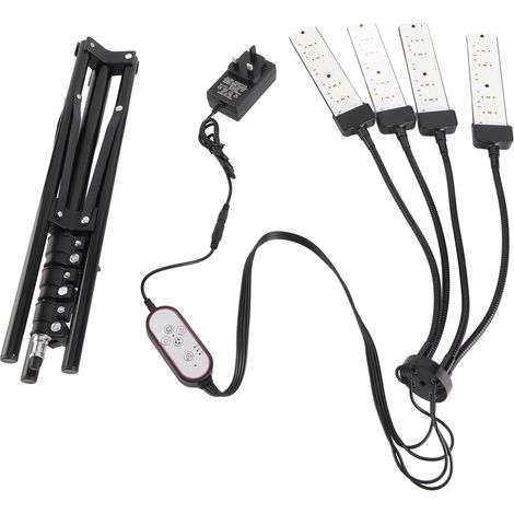 Lampes de culture LED pour plantes d'intérieur Spectre complet 3 modes d'éclairage 5 minutages de luminosité avec trépied réglable en hauteur Tube col de cygne à 360 degrés Télécommande croissance des (1/5)
