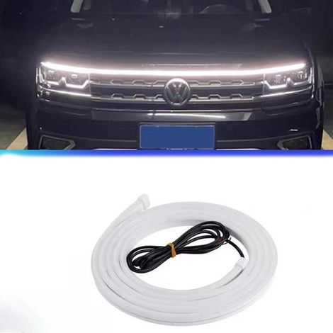 Tira de luces LED exteriores para coche de 150 cm, tiras de luces diurnas flexibles, 10-16 V, tira de luces universal para capó de coche, tira de luces decorativas para capó de coche (1/5)