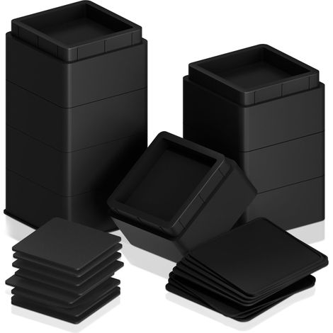 Lot de 8 rehausseurs de lit réglables de 7,6 cm et 15,2 cm – Mousse antidérapante et Coussinet en Caoutchouc – Rehausseurs de lit empilables Robustes pour canapé, lit, Table, canapé (1/5)