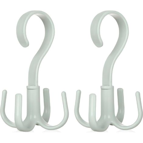 Lot de 2 cintres rotatifs pour sac à main, organiseurs de placard rotatifs à 360 degrés avec 4 griffes, crochets pour écharpes, cravates, ceintures, 4 couleurs, crochet multifonctionnel pour placard, (1/5)