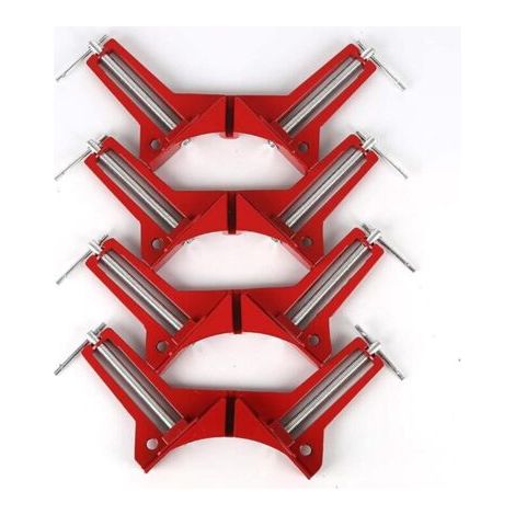 Serre-joint, Jeu de 4 Pinces à Angle Droit 90 degrés pour le travail du bois, Ajustable pince à Onglet pour Cadre Photo, Aquarium, Meubles, Outils à main (1/4)
