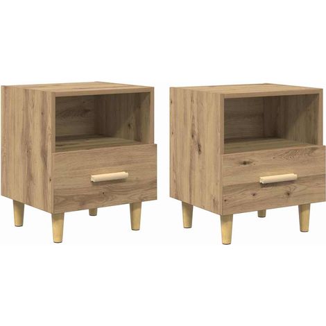 Maison Exclusive - Armario de Noche 2 pcs Roble artesanal 40 x 35 (1/5)