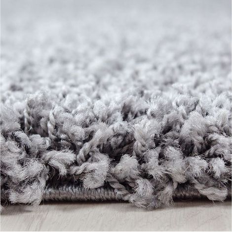 Tapis uni shaggy rond Bright Gris clair Ø 200 (1/5)