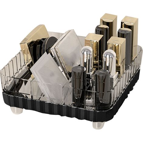 Transparenter, rutschfester Make-up-Organizer mit mehreren Fächern für Kosmetik und Schmuck (1/5)