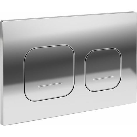 Plaque de commande pour WC suspendu, plaque de déclenchement, plaque à touches, compatible avec Geberit Sigma 01, UP300 et UP320, fonction de double chasse (Chrome avec cercle argenté)