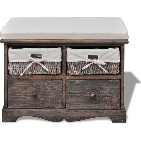 Maison Exclusive - Cassapanca Marrone 62x33x42 cm in Legno di Paulownia (1/5)
