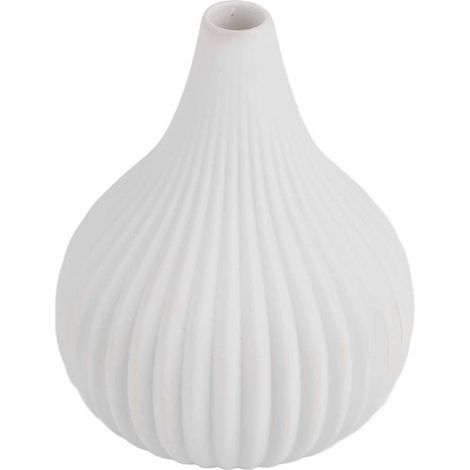 Vase - Céramique - Blanc - Pour Décoration Intérieure Et Table - 1 Pièce (1/5)