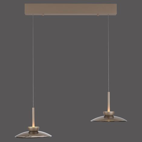 Lampe suspendue de table de salle à manger 2L Pure Moon Bronce avec verre ambré - 2194-97