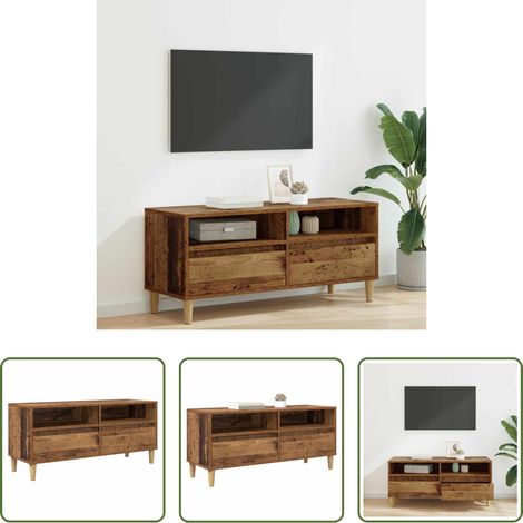 Holzwerkstoff - TV-Schränk Altholz 100 x 34,5 x 44,5 cm Holzwerkstoff (1/5)