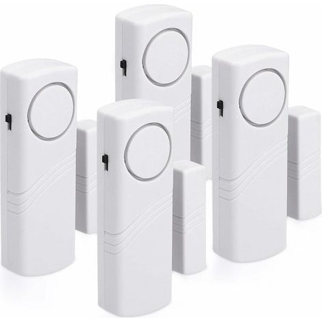 Alarme Porte et Fenêtre - Lot 4x Alarme Sans Fil Anti-Intrusion - Sécurité Maison Contre Cambriolage - Fonctionnement Magnétique (1/4)