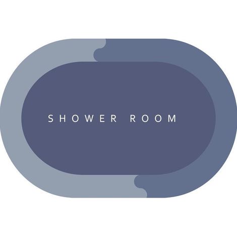 Tapis de bain antidérapant et absorbant x cm bleu-gris en microfibre terre diatomées à séchage rapide pour la douche l'entrée 40 60 (1/4)