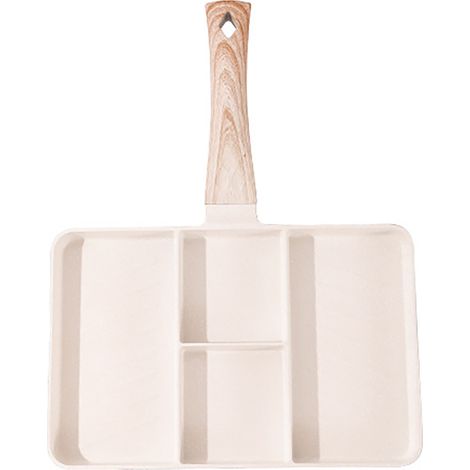 Zweiteilige Grillpfanne aus Maifan-Stein mit gleichmäßiger Wärmeverteilung, Antihaftbeschichtung, vielseitig einsetzbar, 4-teilig, ideal zum Braten von Eiern, Steaks und Gemüse. (1/5)
