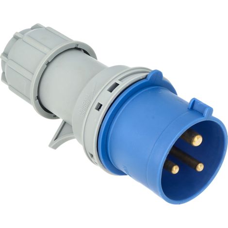 Jandei - Conector de potencia industrial 32A 2P+E 6H Macho Aéreo Recto 200-250Vac IP44