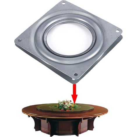 Lazy Susan Plate-Forme Tournante Carrée de 4 Pouces Pivotante de Plateau Tournant à 360 degrés avec des Roulements à Billes en Acier à des Fins Multiples pour Le Support de Table de Bureau de TV (1/5)