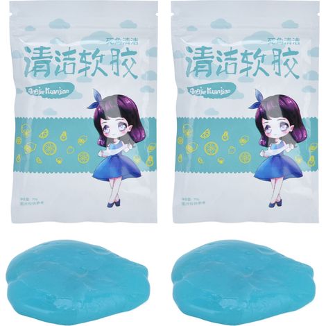 Lot de 2 gels nettoyants universels pour voiture, téléphone, PC – pâte dépoussiérante réutilisable pour clavier et écrans (1/5)