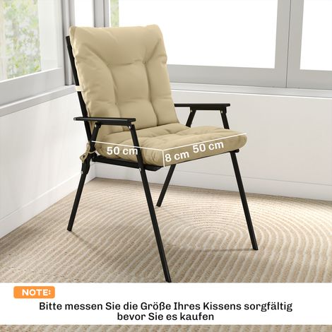 Coussin d'assise d'extérieur avec dossier et sangles, coussin déperlant pour une utilisation intérieure et extérieure, beige