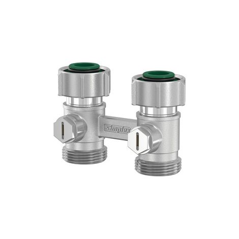 Simplex Hahnblock D2/50 Exclusiv, Durchgangsform, für Heizkörper mit ¾ Zoll AG (1/3)