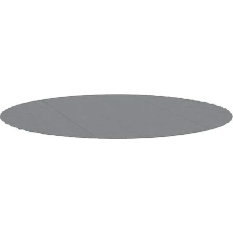 Couverture de piscine gris clair, 306 cm de diamètre, en géotextile polyester. (1/5)