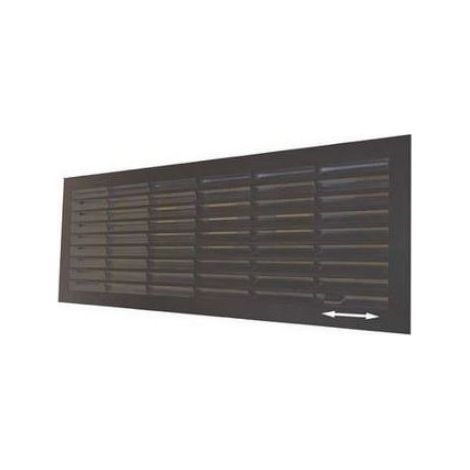 Grille aération VMC noire 132x338 mm – Intérieure verrouillable – Protection contre les insectes – Contrôle du flux d'air – Doco (1/2)