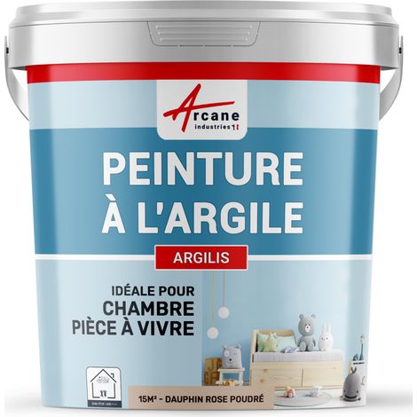 Peinture argile, naturelle, decoration, chambre, enfant, argilis - 15 m² (2.5 kg en 1 couche) Dauphin Rose Poudre - ARCANE INDUSTRIES (1/3)