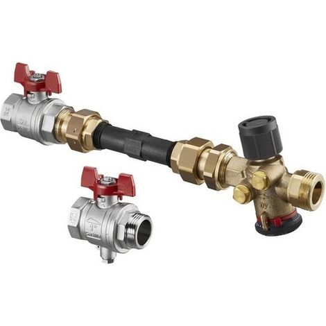 Juego de conexión para contador de calor con Cocon QTZ, forma recta, DN 25180-1300 l / h OVENTROP