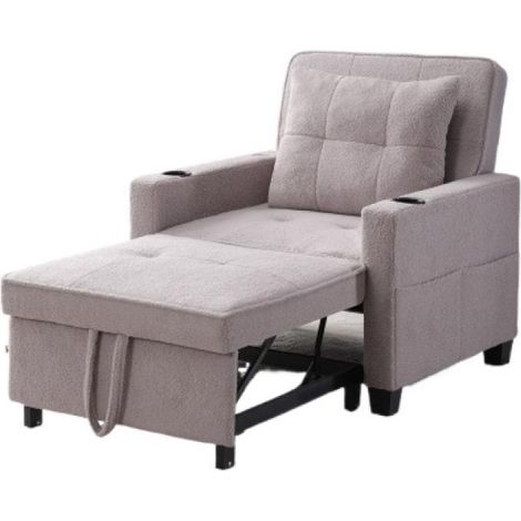 Fauteuil convertible 3 en 1 en tissu avec couchage d’appoint (1/2)