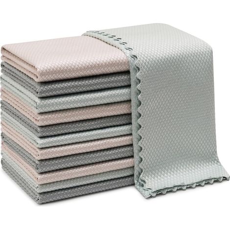 Lot de 12 Chiffon de Nettoyage en Microfibre Multifunction pour la Salle de Bain Maison Cuisine Bureau Voiture Moto,Multicolore,40 x 30 cm (1/4)