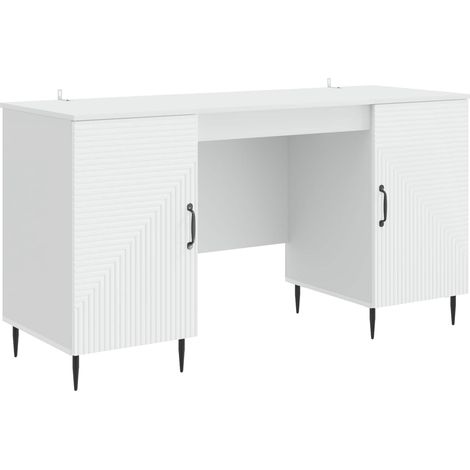 Desk with Shelf White 142.5 x 50 x 75 cm Engineered Wood vidaXL