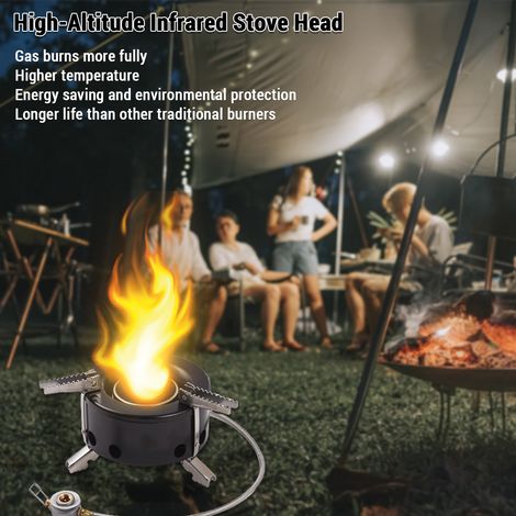 Réchaud de Camping 6000W, infrarouge haute altitude, Portable, coupe-vent, gaz pour randonnée en plein air (1/5)