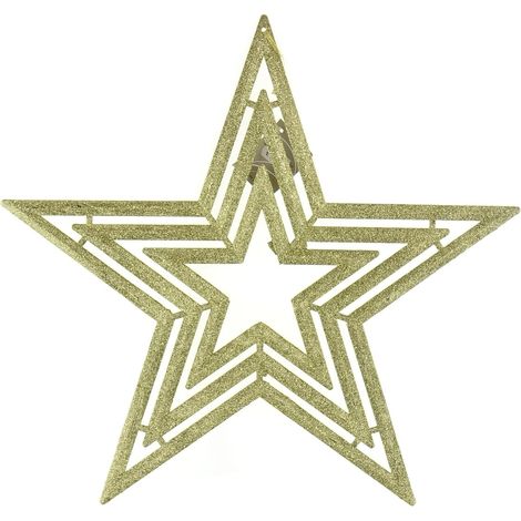 Weihnachtsstern 3-fach Goldfarben Ø 39 cm - Kunststoff (1/3)