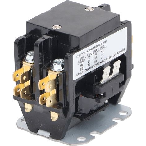 Contactor bipolar de 30 A para aire acondicionado, para control de potencia de 220 V. (1/5)
