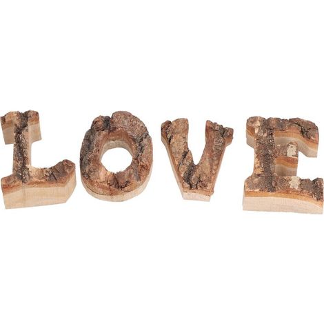 Set mit 4 Holzbuchstaben LOVE, dekorative Retro-Ausschnitte zur Wand- oder Tischdekoration (1/5)