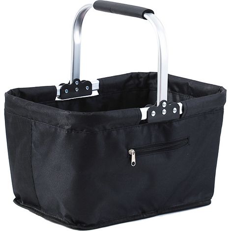 Panier de Transport Robuste & Panier de Pique-Nique, Grand Panier pour Famille, pour achats, Voyage et Camping (Schwarz) (1/5)